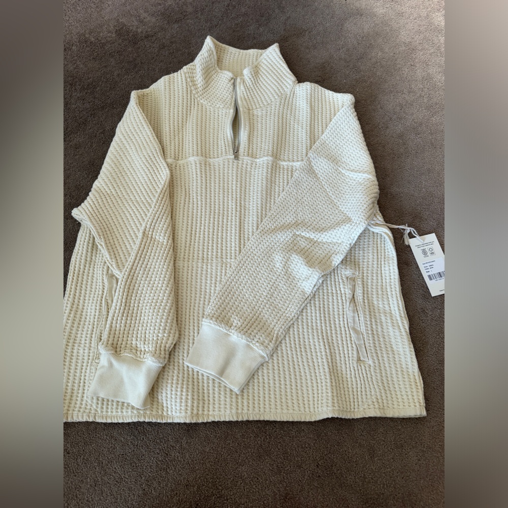 MATE the Label Cream Quarter-Zip Sweater